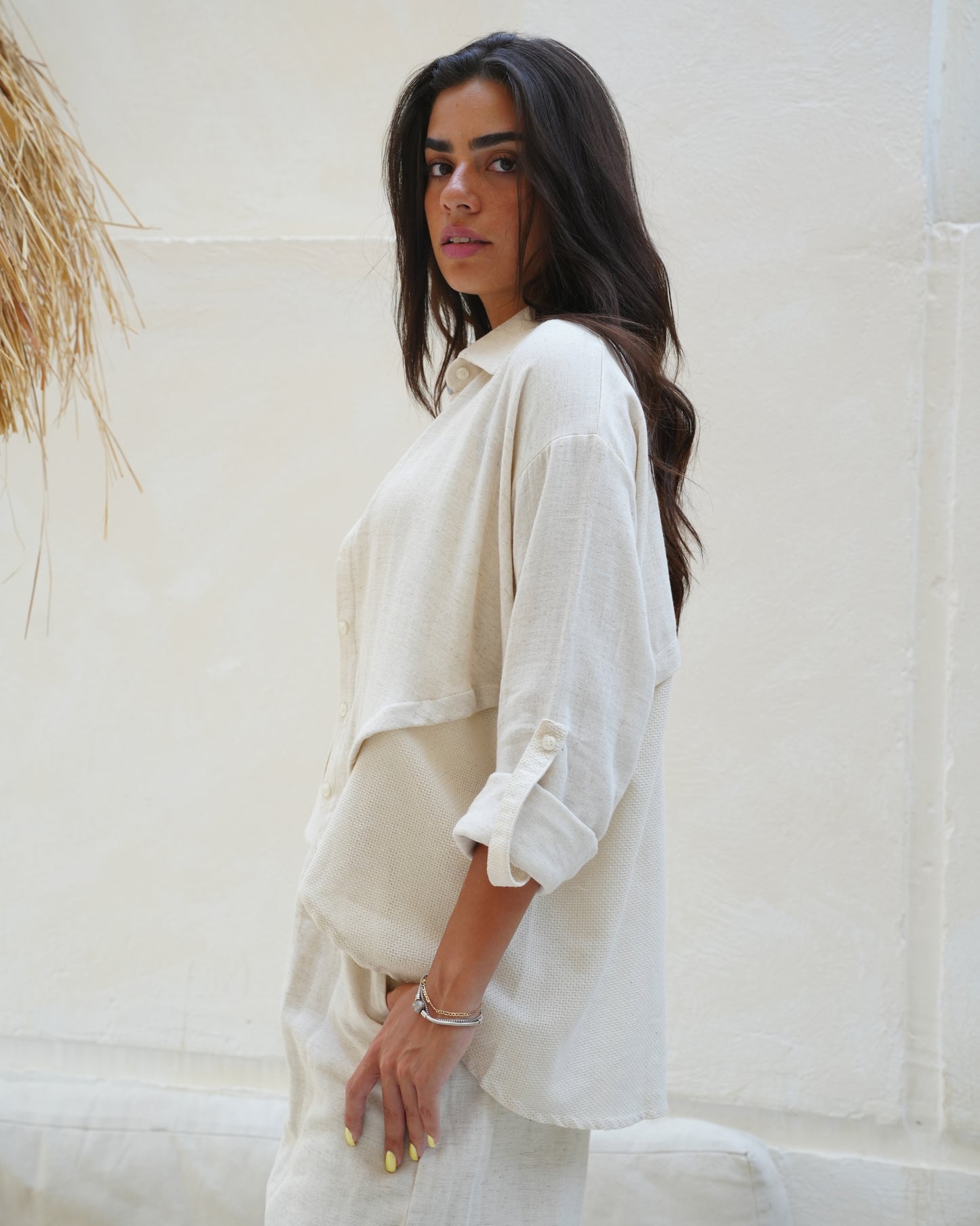 Split Beige Shirt