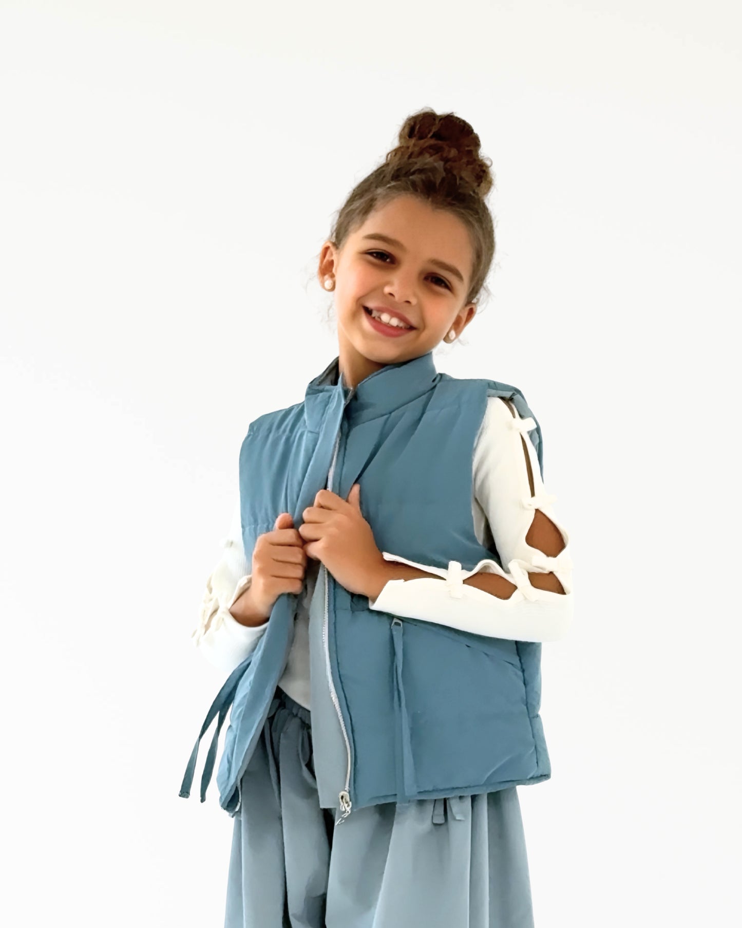 Reversible Puffer Vest – Blue Shades