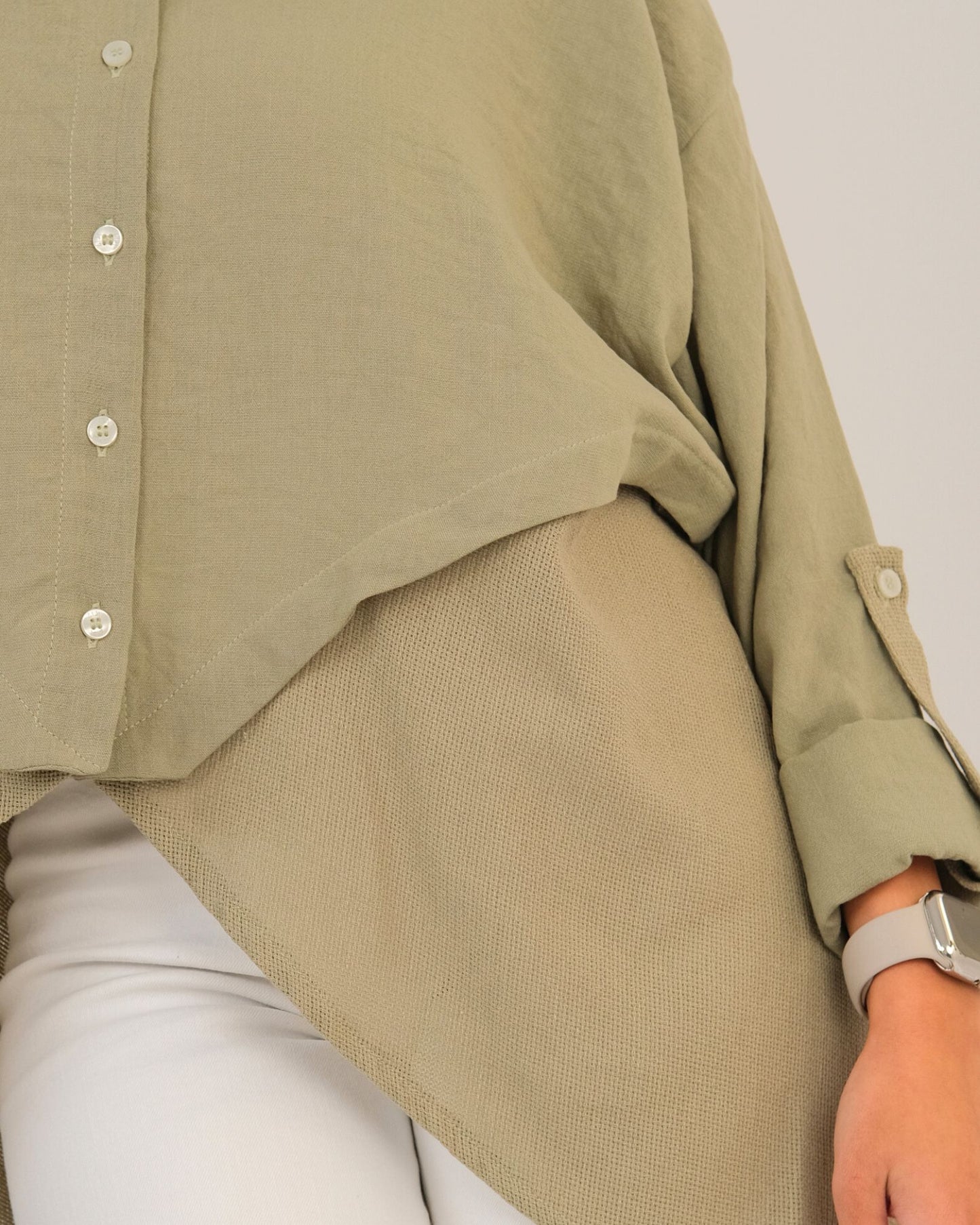 Split Sage Olive Shirt