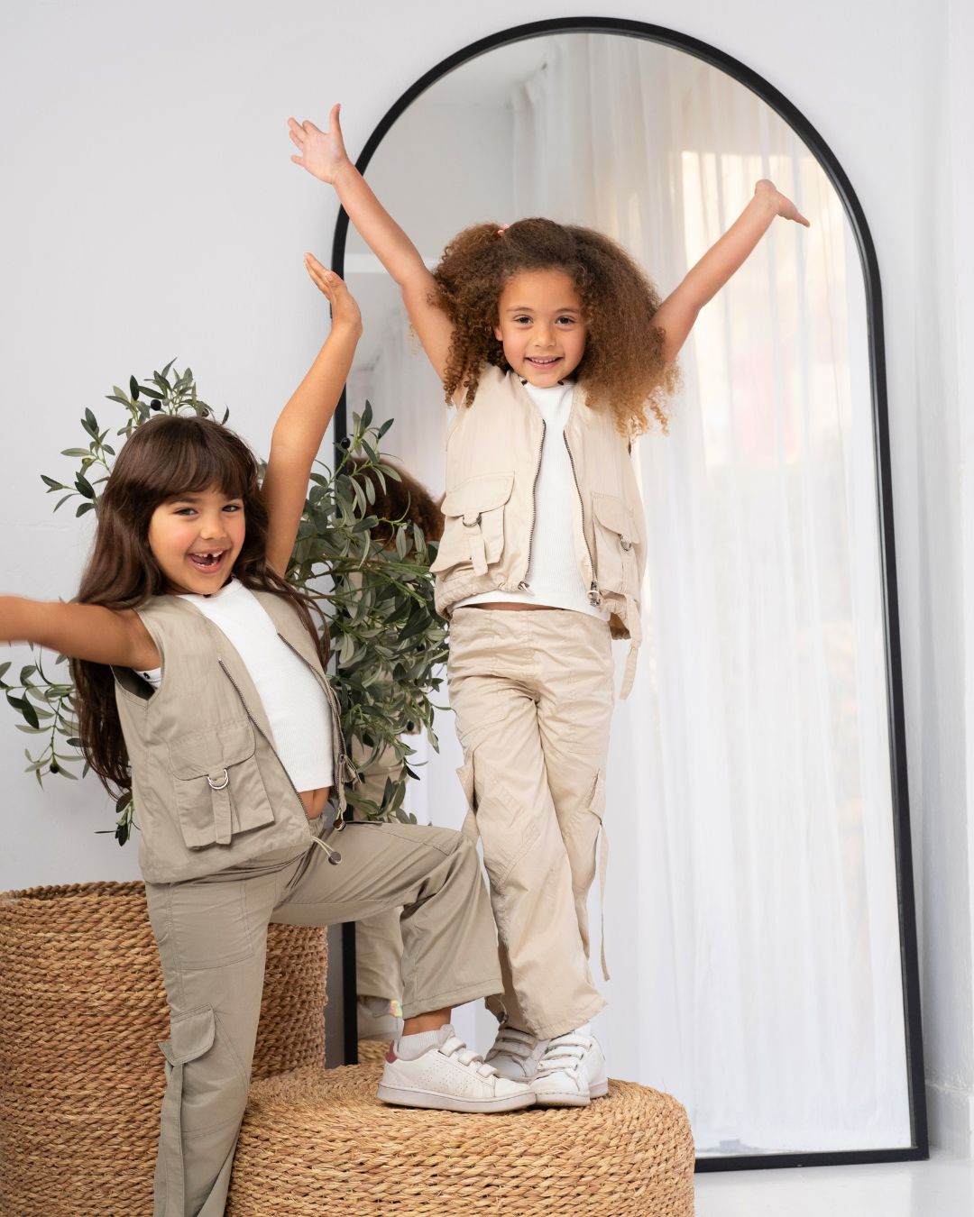 Cargo Vest in Sage Olive - Girls