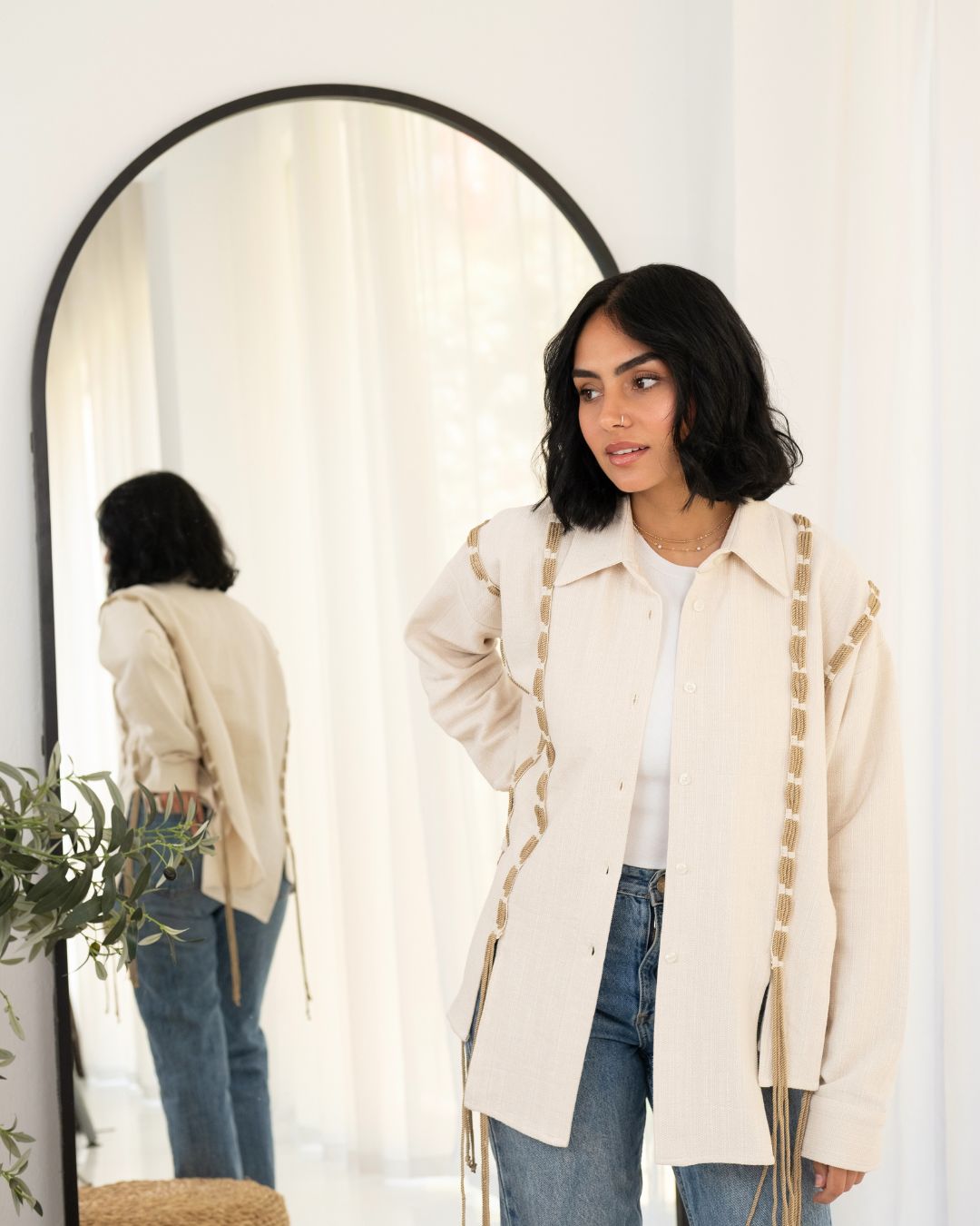 Cascade Shirt in Textured Beige
