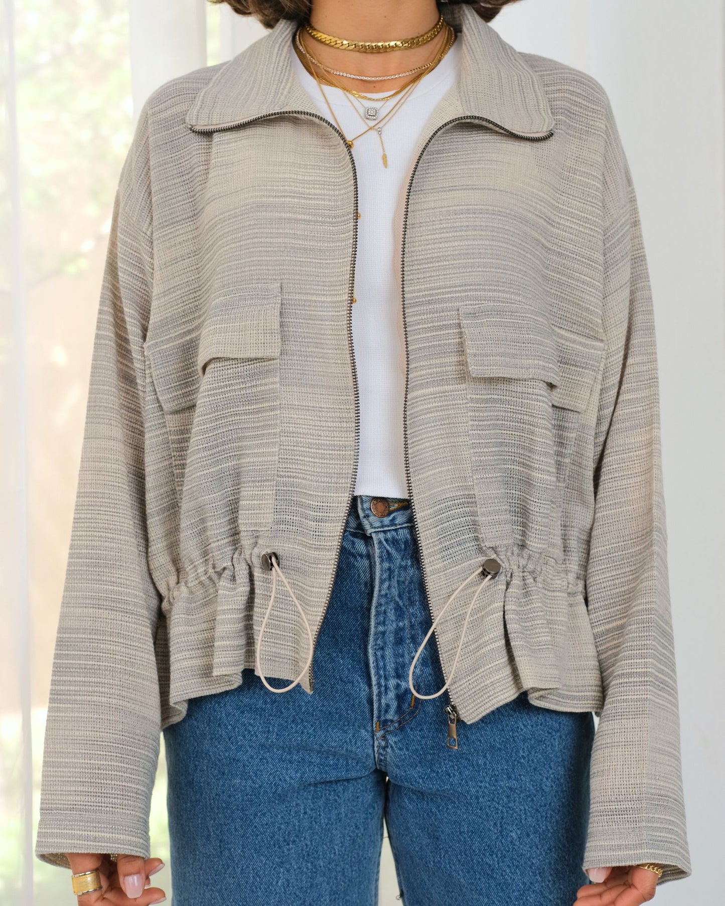 Mesh Jacket in Ash Grey