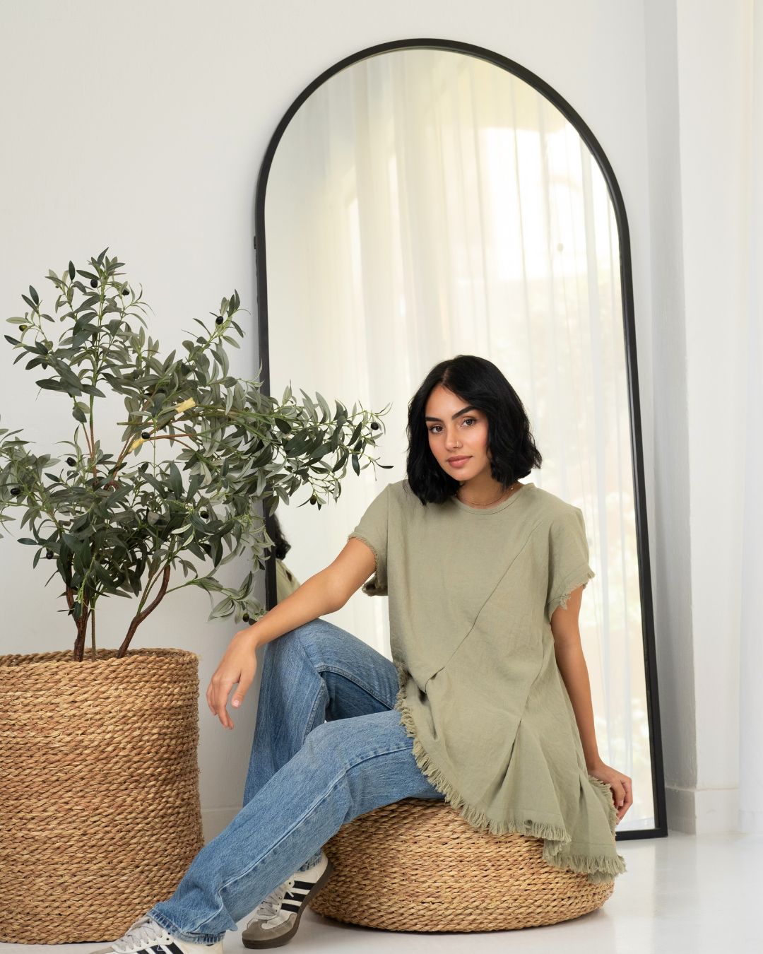 Frayed Edges Top - Short Sleeve