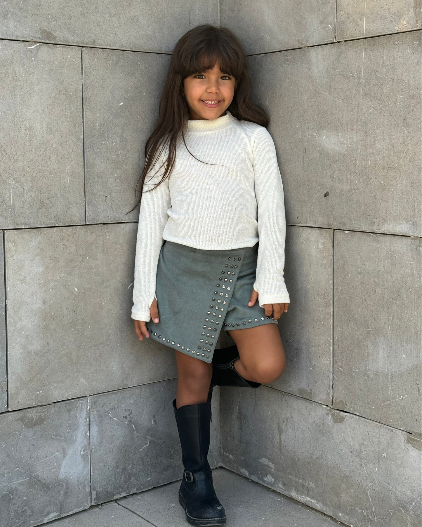 Studded Skort in Sage