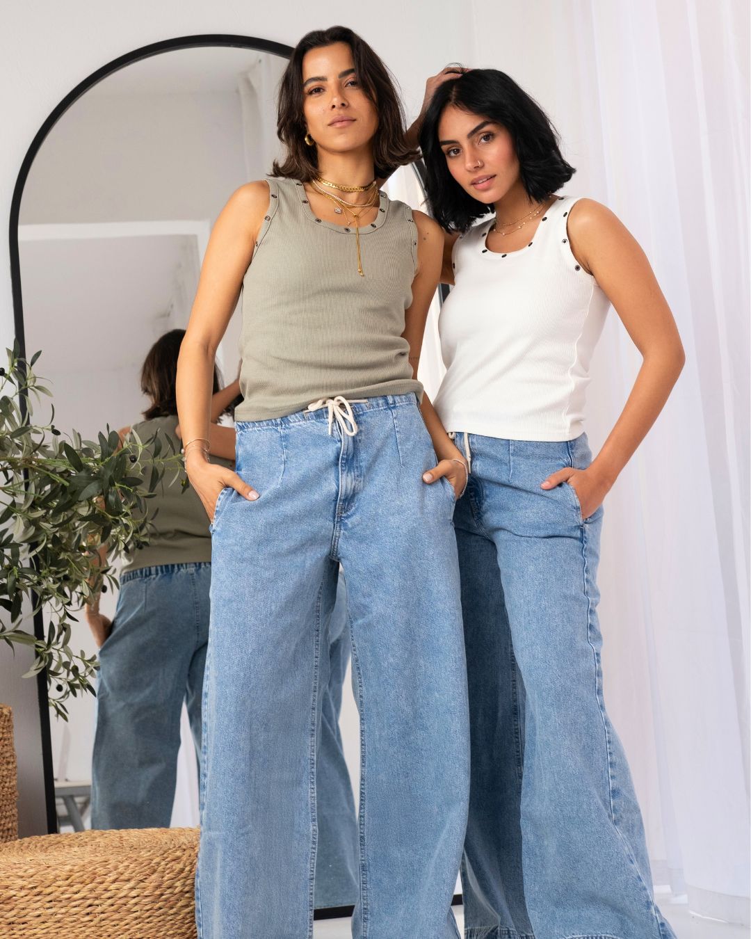 Pull-On Drawstring Jeans - Women