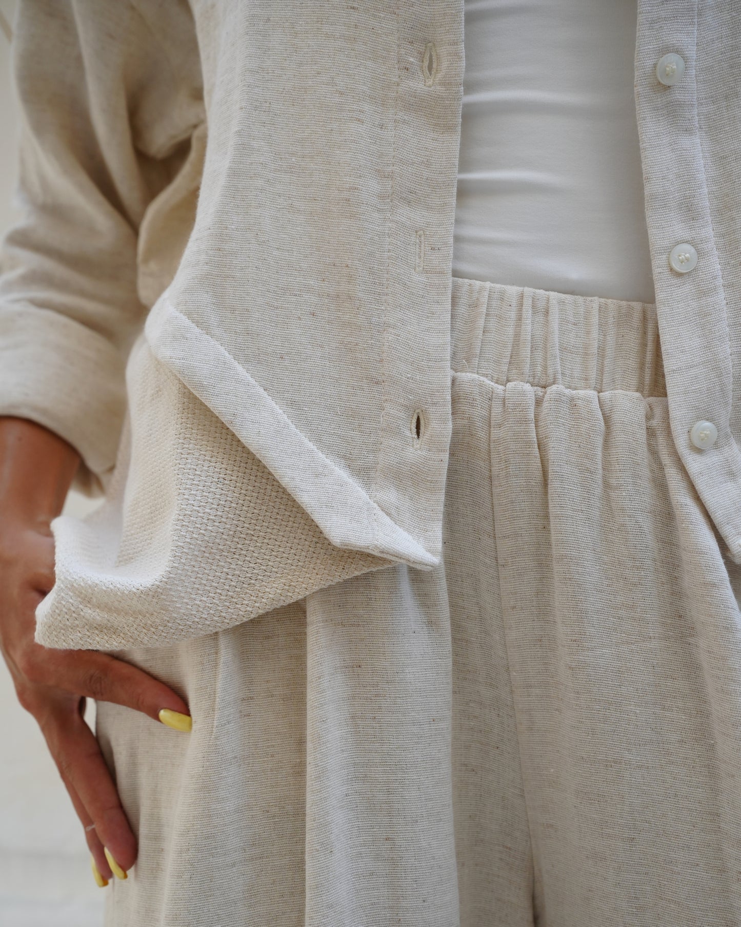 Split Beige Shirt
