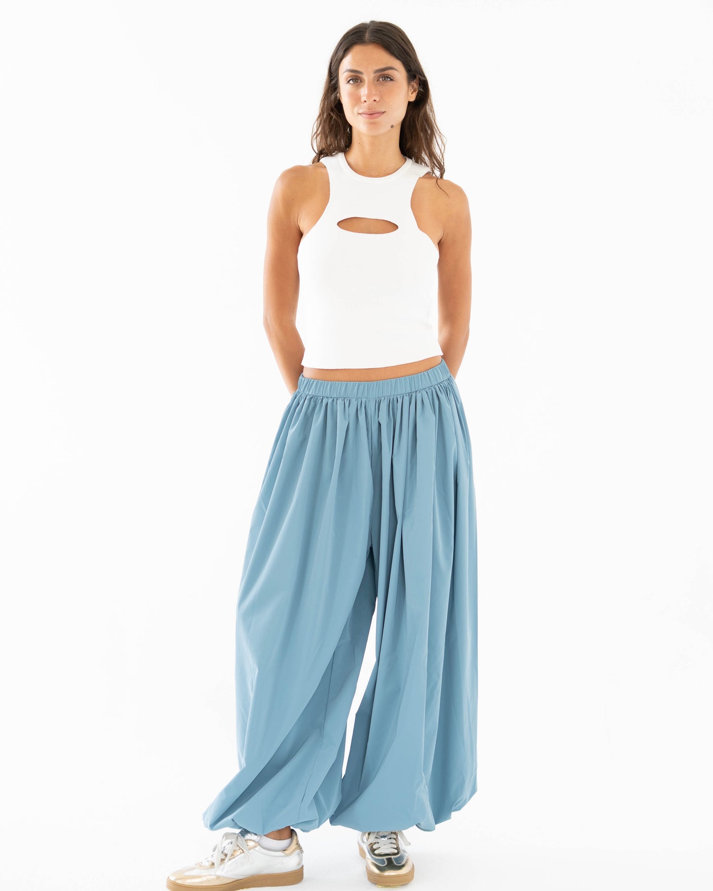 Balloon Pants in Powder Blue - Women