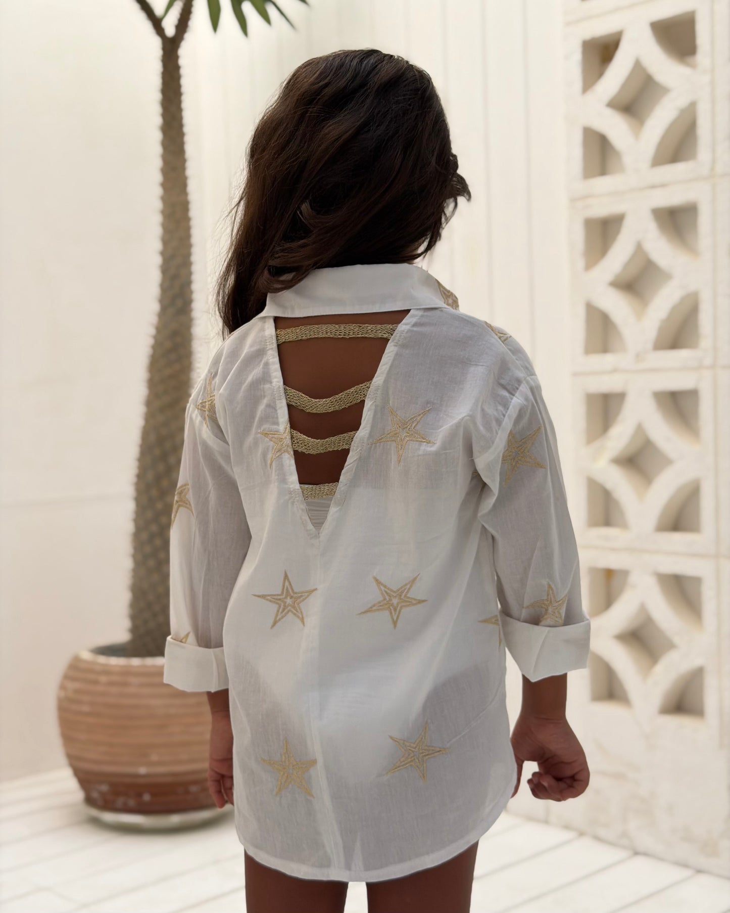 Oversized Cover-Up Shirt - Girls