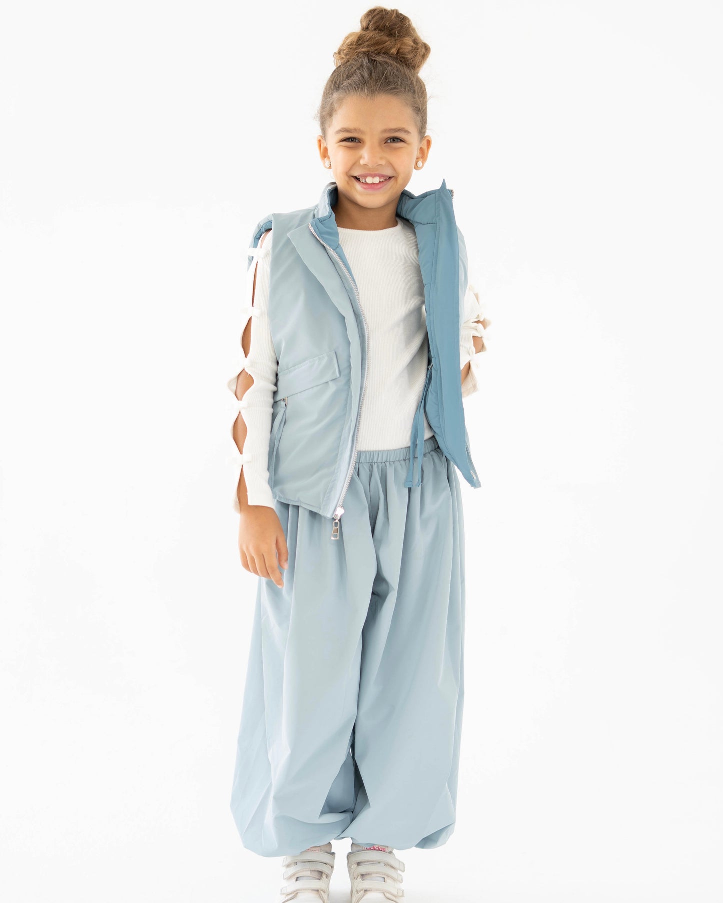 Reversible Puffer Vest – Blue Shades