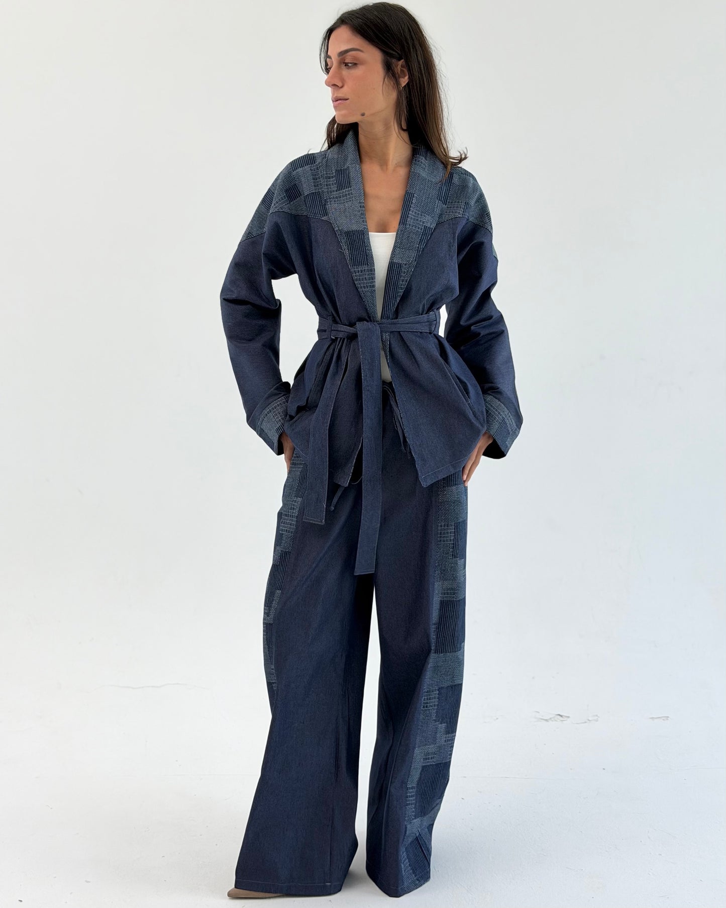 Patchwork Wide-Leg Jeans