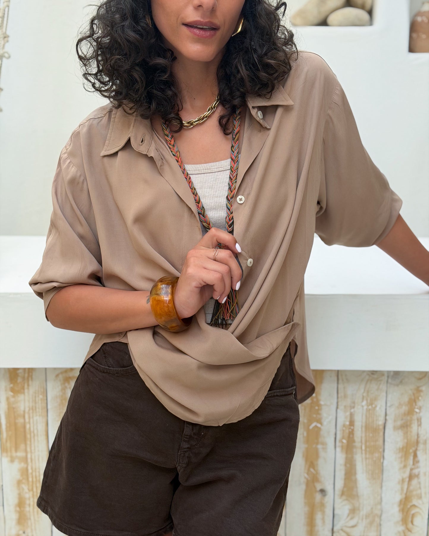 The Wrap Shirt - Mocha