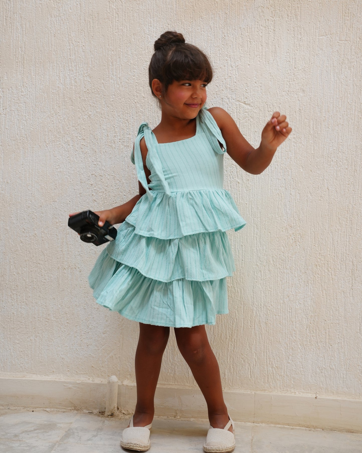 Aqua Ruffle Dress