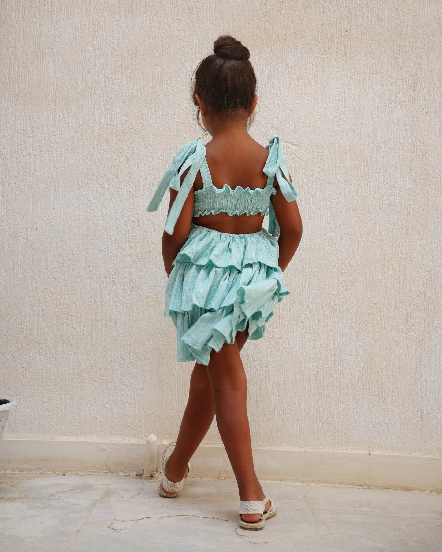 Aqua Ruffle Dress