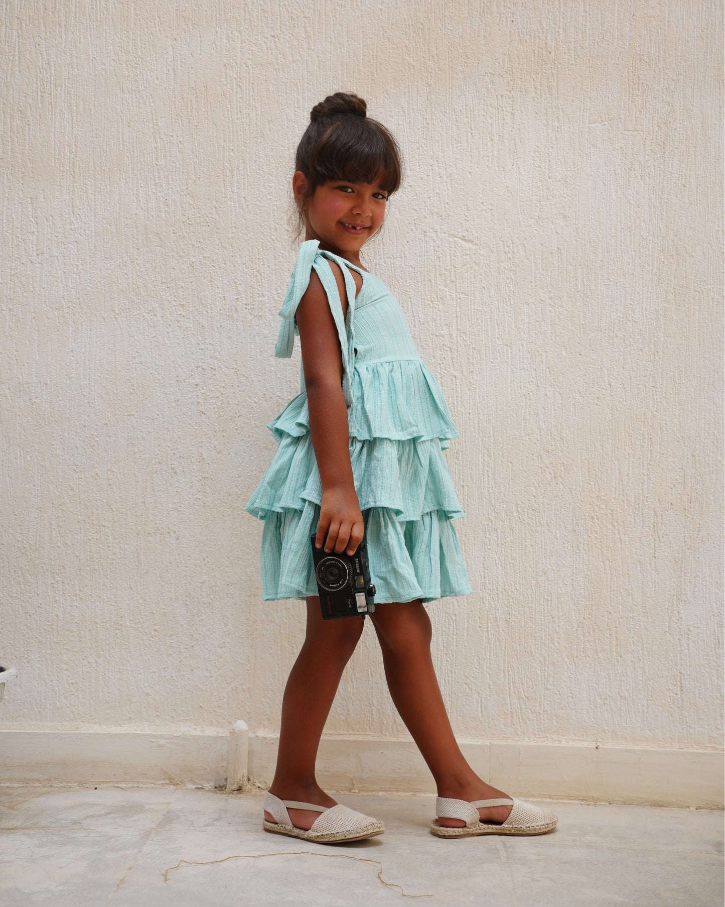 Aqua Ruffle Dress