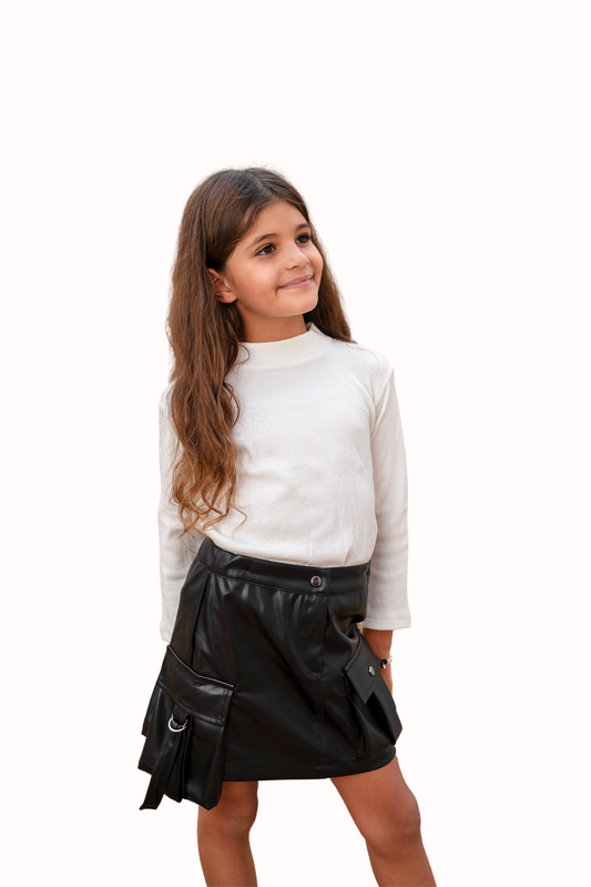 Cargo Leather Skirt