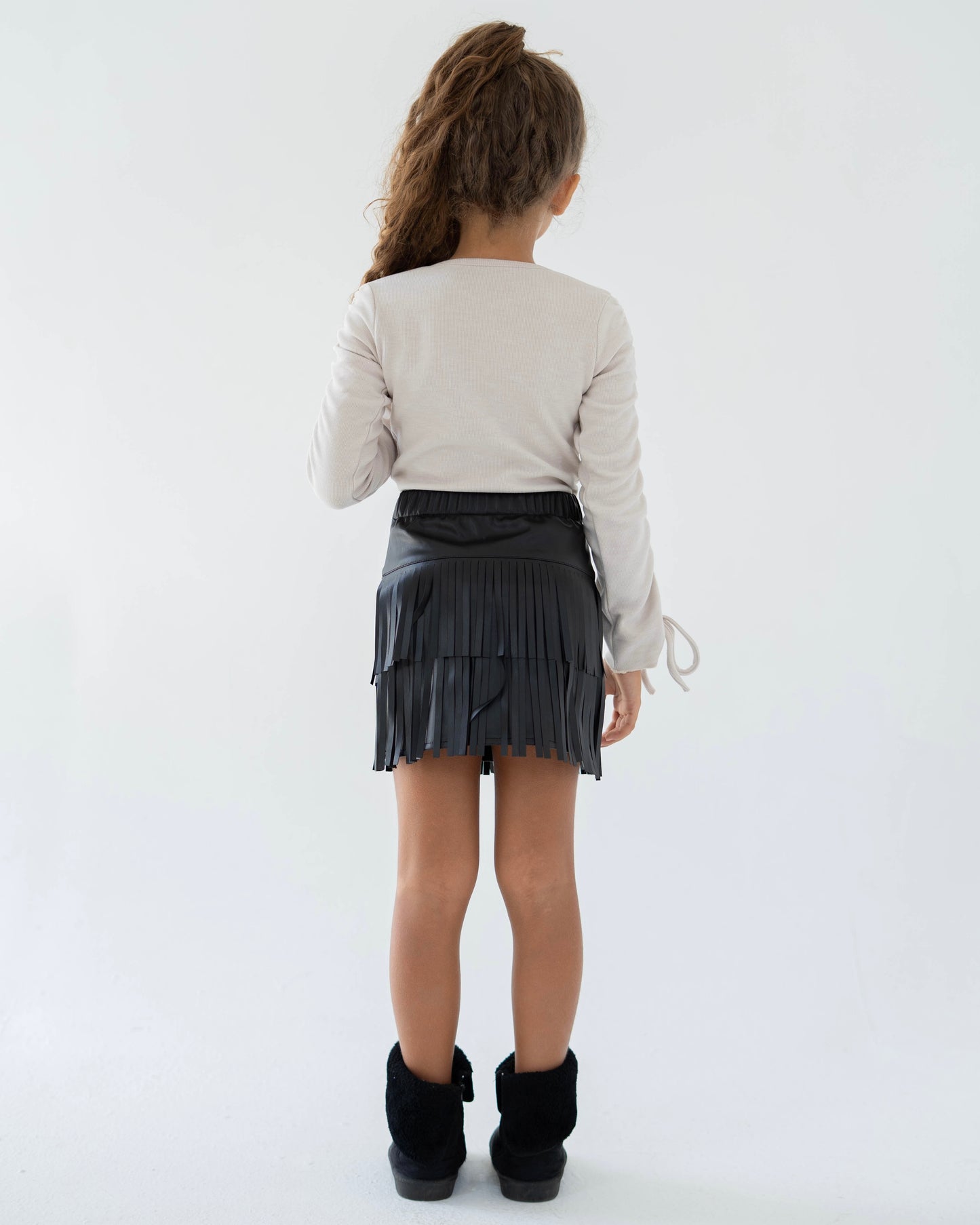 Fringe Leather Skirt