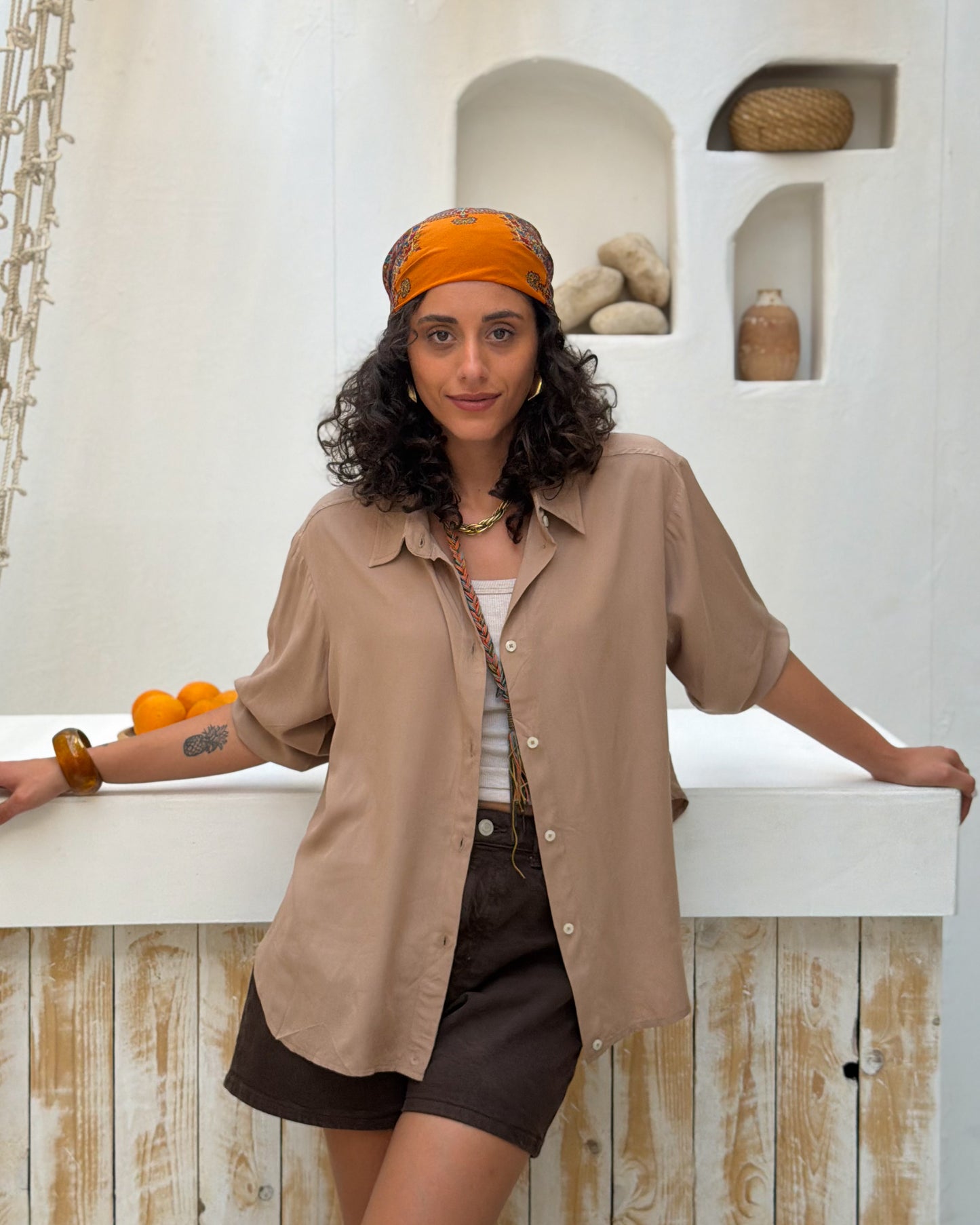 The Wrap Shirt - Mocha