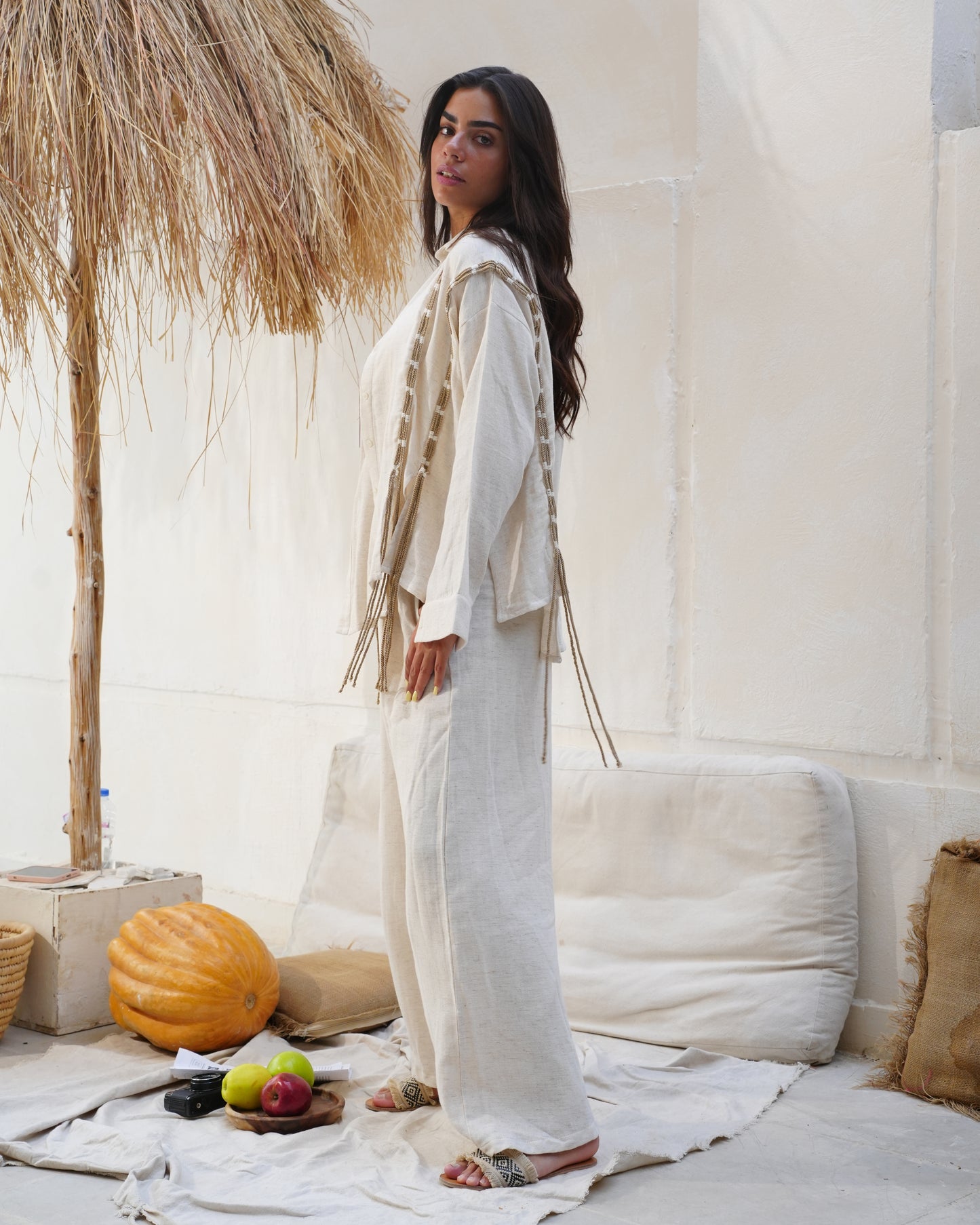 Cascade Shirt in Beige Linen
