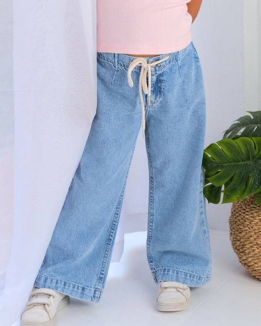Pull-On Drawstring Jeans - Girls