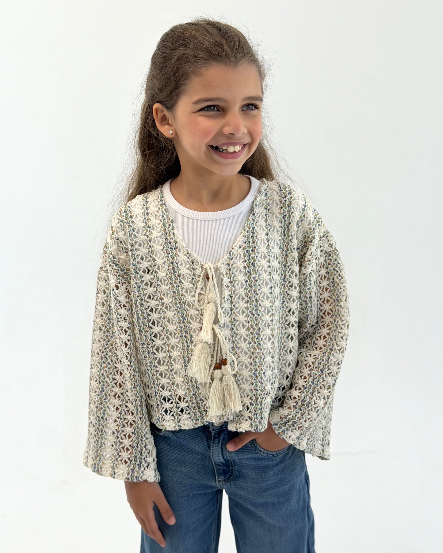 Crochet Net Cardigan - Kids