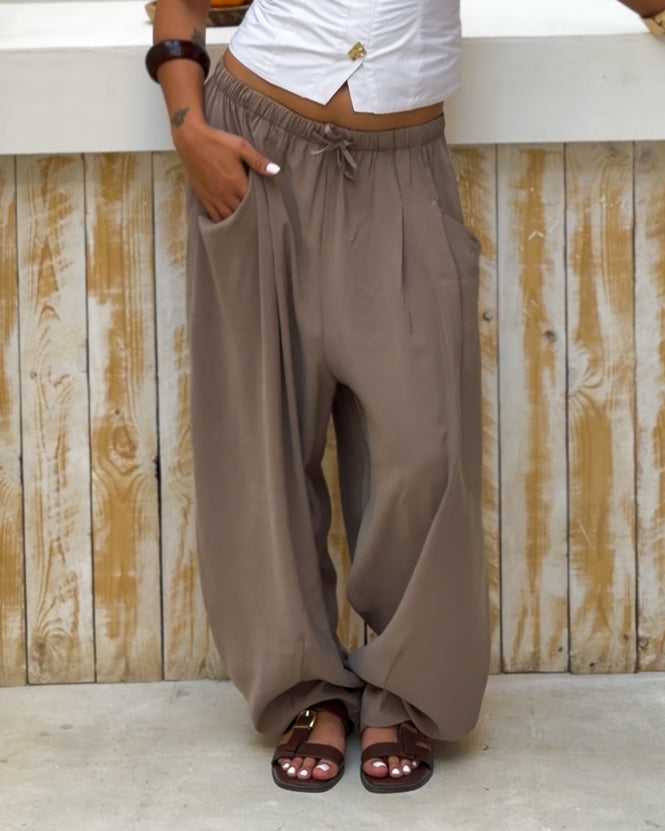 Flowy Balloon Pants - Mocha
