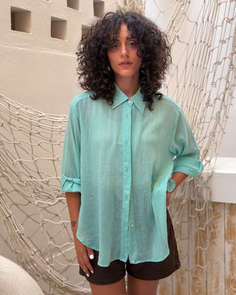 The Wrap Shirt - Aqua