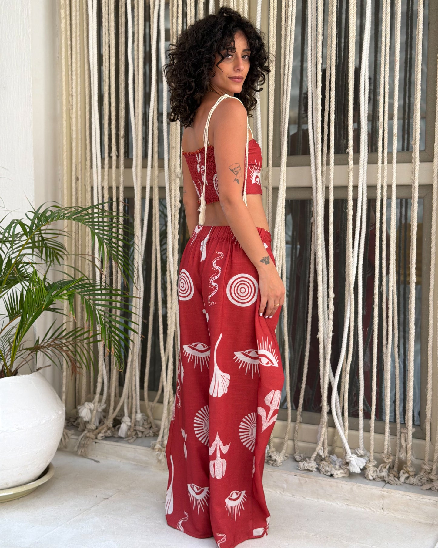 Wrap Pants - Ember Red