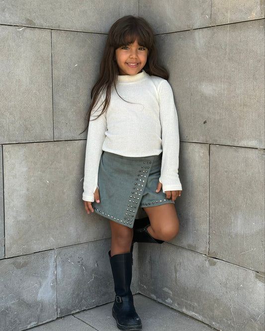 Studded Skort in Sage