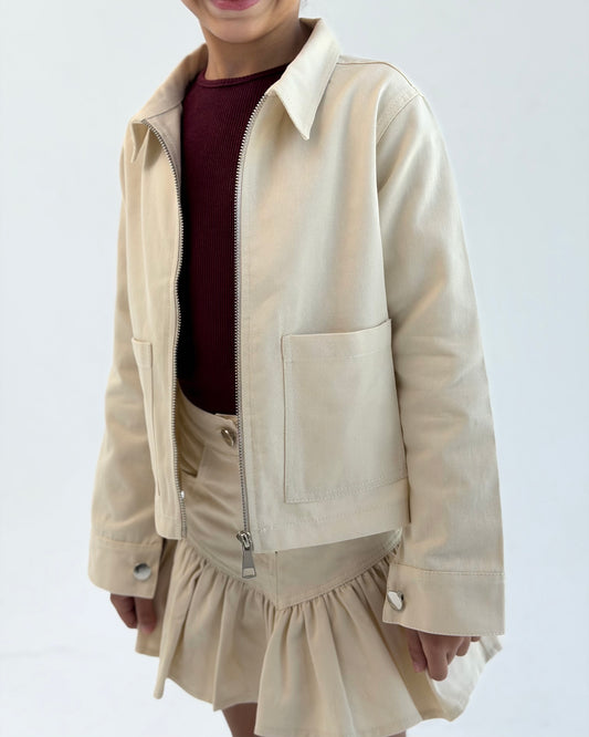 Bow Back Jacket - Beige