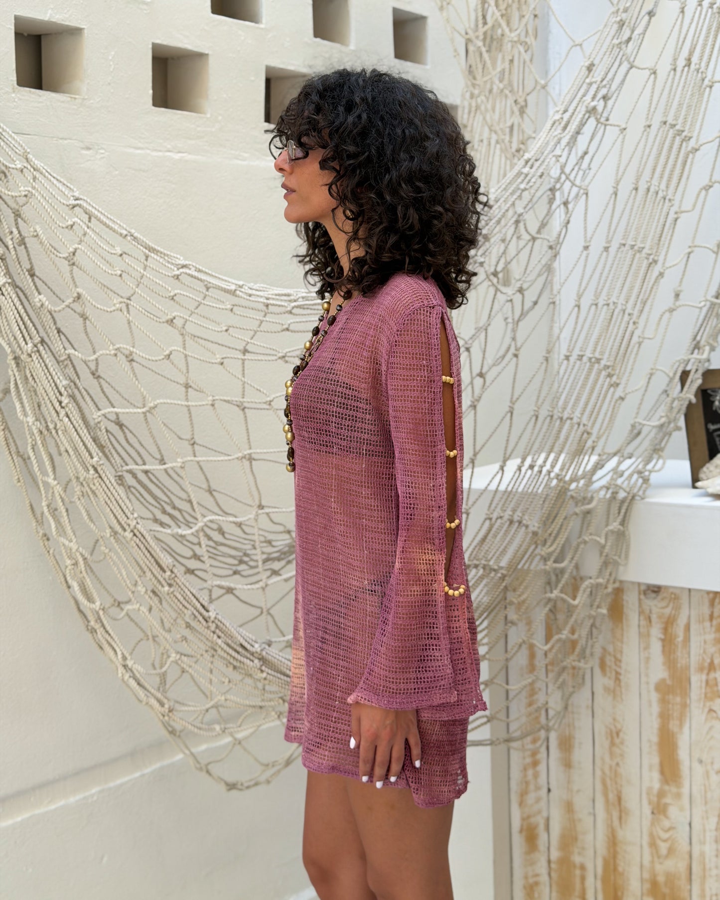Pink Beaded Cover-Up