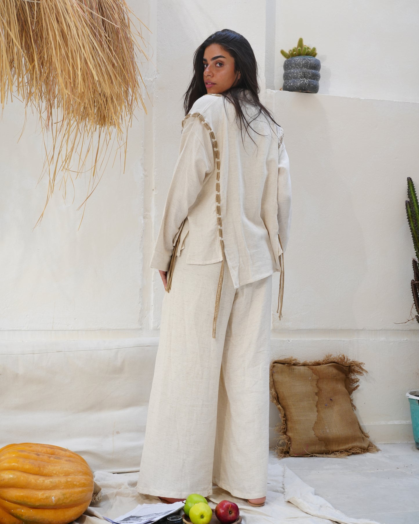 Cascade Shirt in Beige Linen