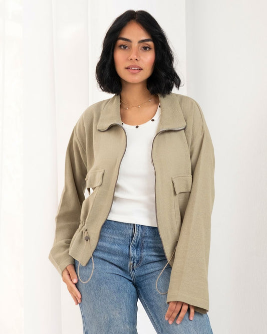 Mesh Jacket in Olive