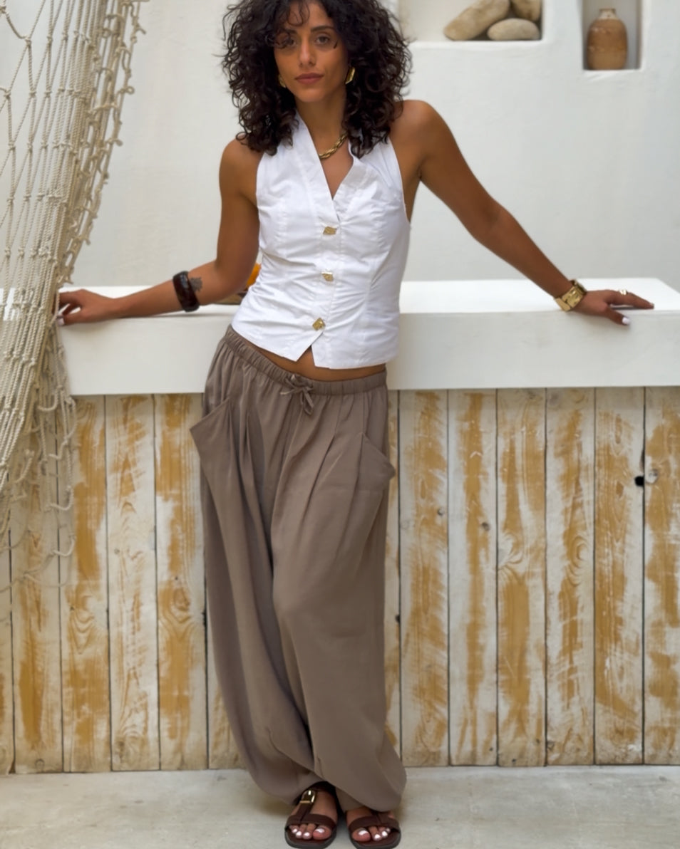 Flowy Balloon Pants - Mocha