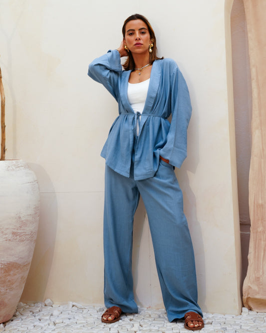 Kimono Set in Ash Blue