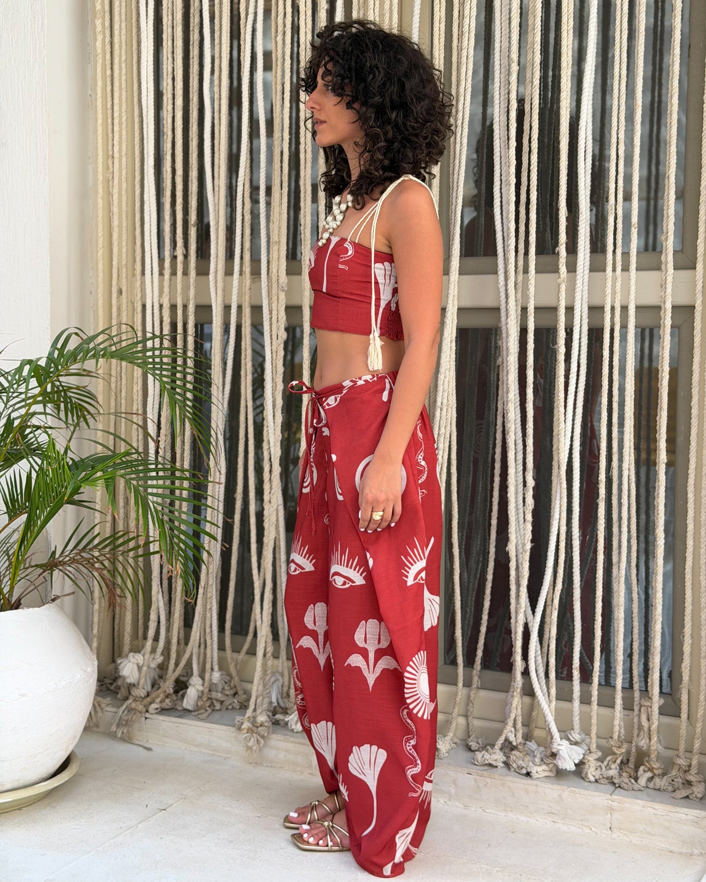 Wrap Pants - Ember Red