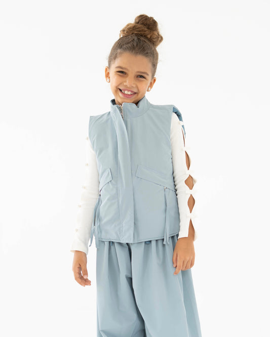 Reversible Puffer Vest – Blue Shades