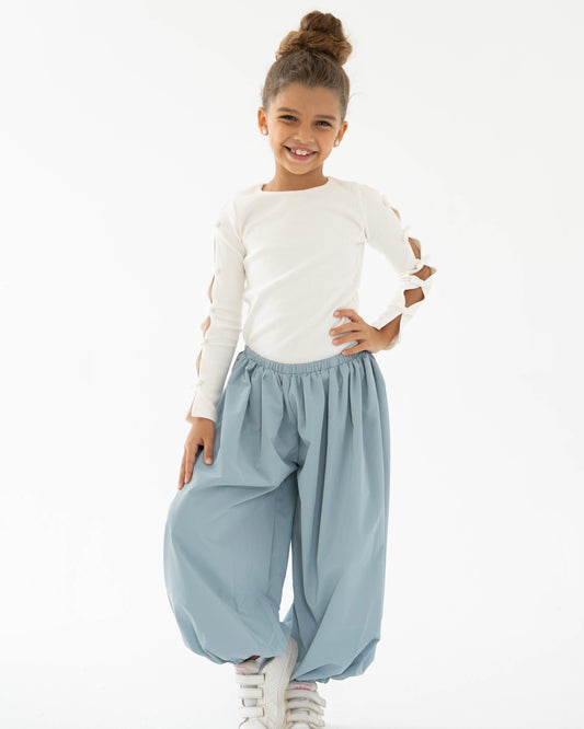 Balloon Pants in Cloud Blue - Girls