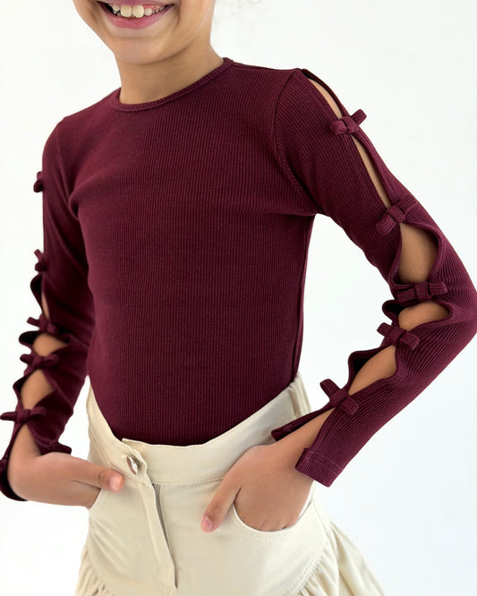 Bow Top in Burgundy