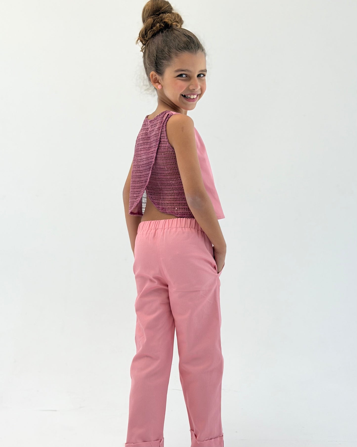Crossover Pink Top