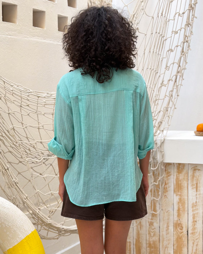The Wrap Shirt - Aqua