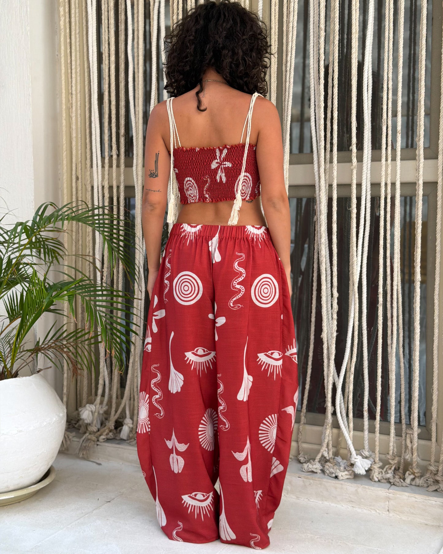 Wrap Pants - Ember Red