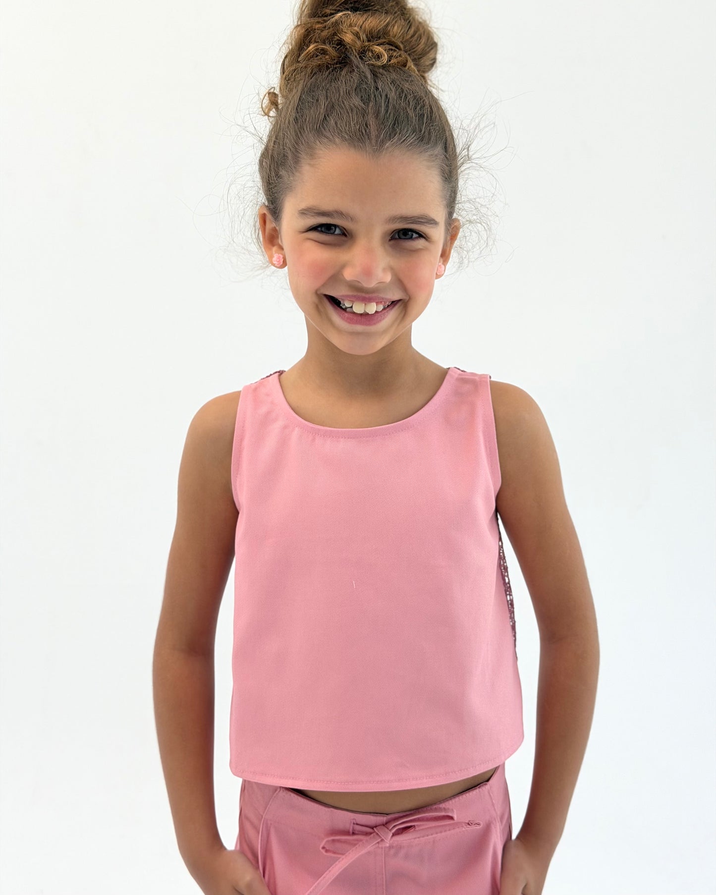 Crossover Pink Top