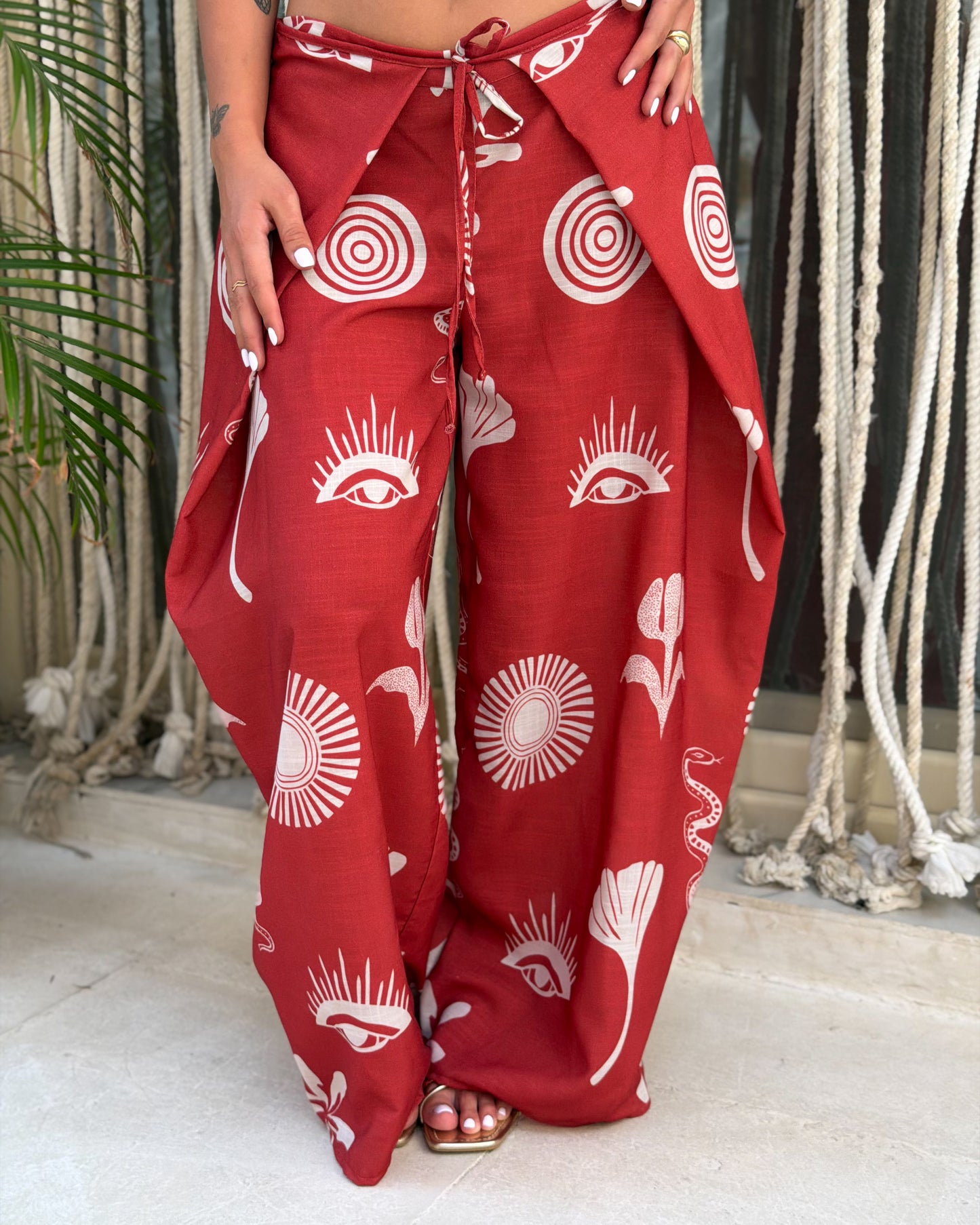 Wrap Pants - Ember Red
