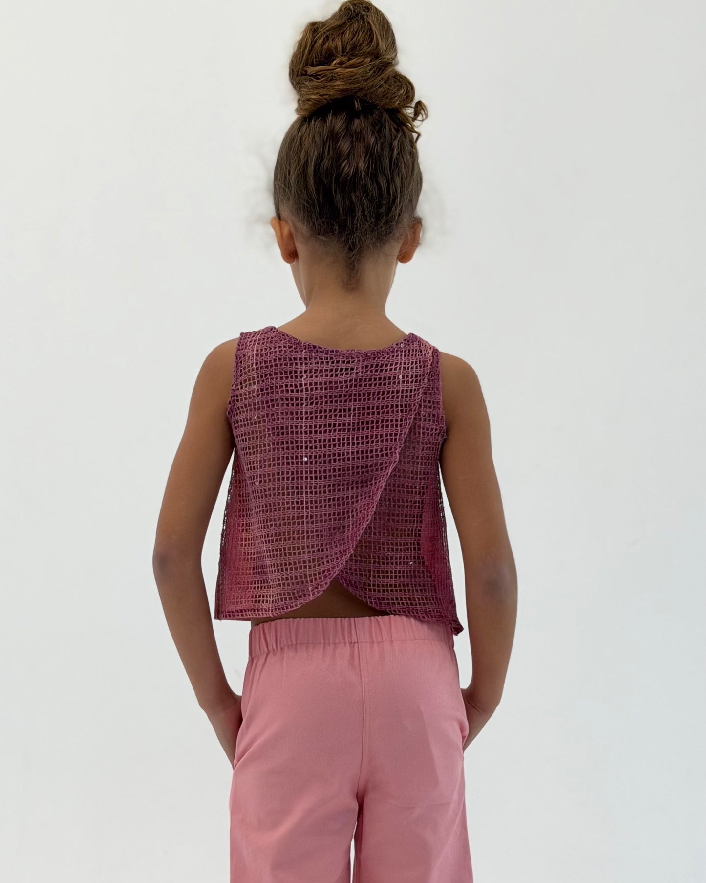 Crossover Pink Top