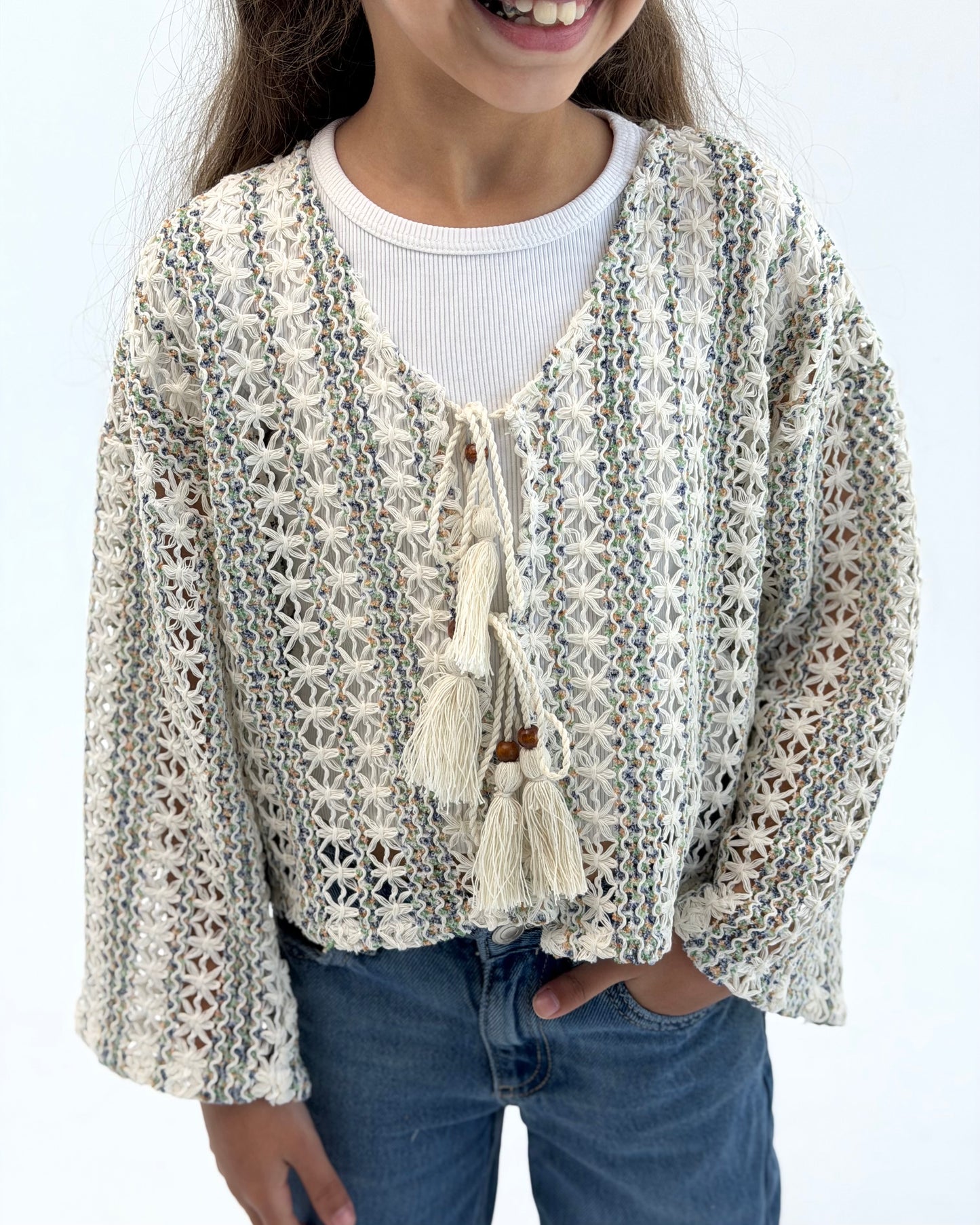 Crochet Net Cardigan - Kids