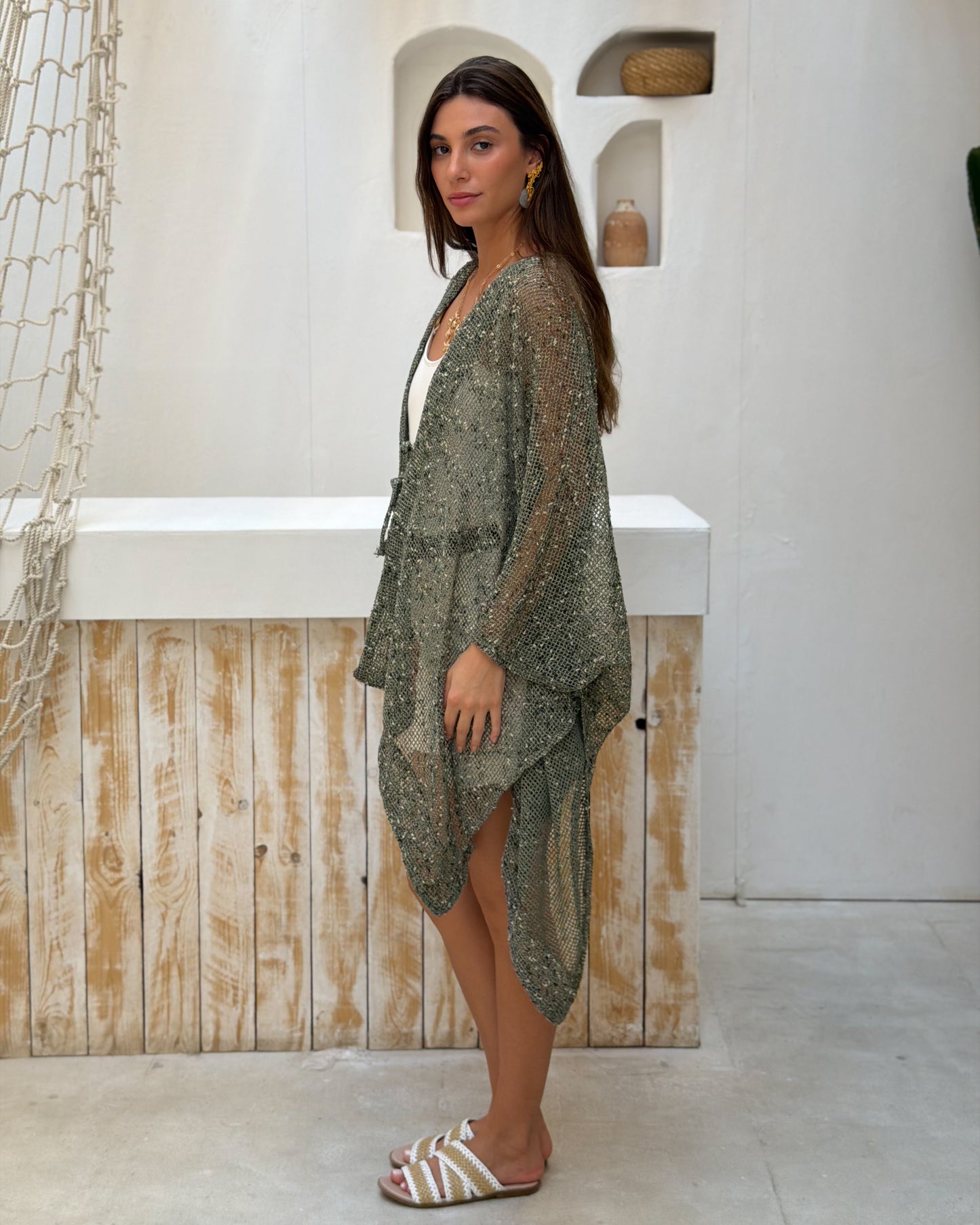 Flow Kimono in Olive