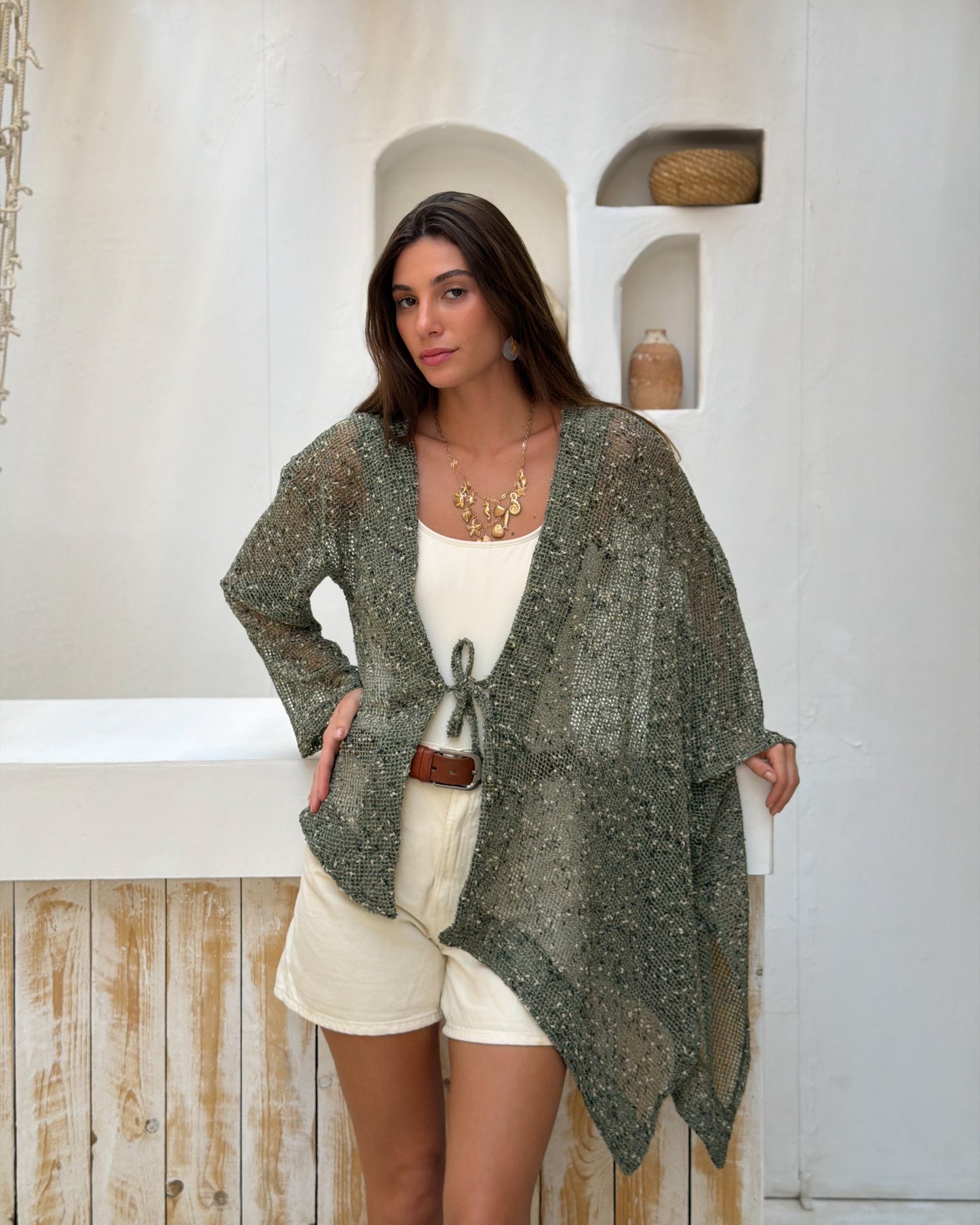 Flow Kimono in Olive
