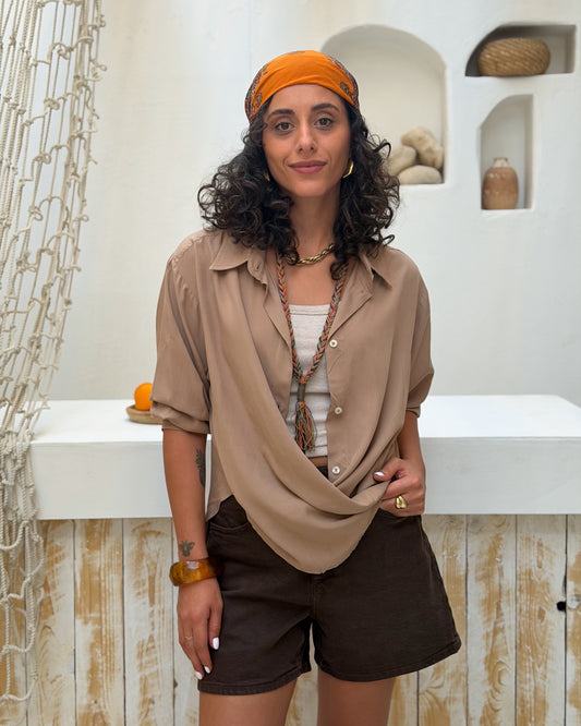The Wrap Shirt - Mocha