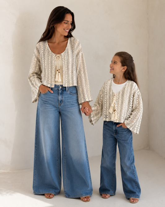 Crochet Net Cardigan - Women