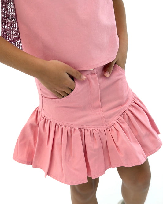 Ruffle Mini Skirt - Pink